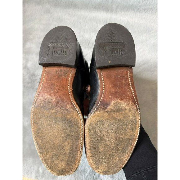 Justin Black Leather Cora Women's Cowboy Boots 6.5B L 3703 52751 0 - Picture 10 of 10